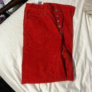 red corduroy levi pants